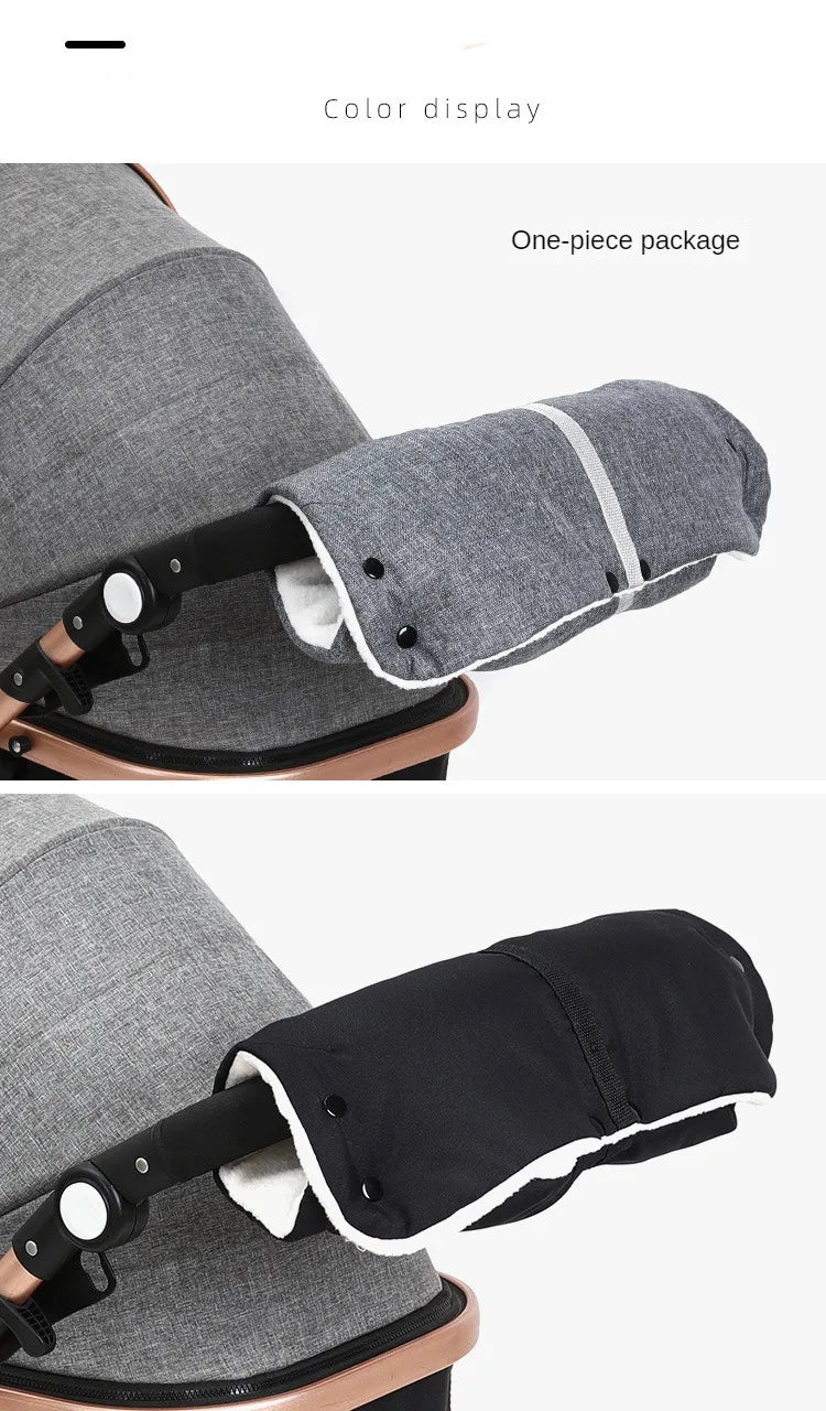 Baby Stroller Gloves Waterproof Warm Winter Antifreeze Mittens With Tissue Phone Bag Transparent Can Be Touch Screen