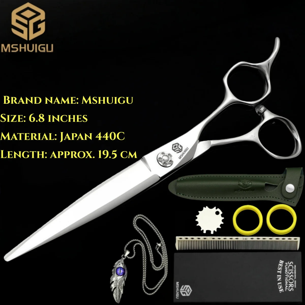 MSHUIGU professional barber Small size scissors 440C 5-5.5-6inch Multifunctional thinning shears Salon Tool Accessories