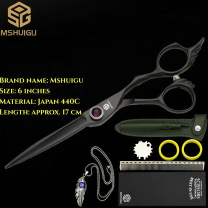 MSHUIGU professional barber Small size scissors 440C 5-5.5-6inch Multifunctional thinning shears Salon Tool Accessories