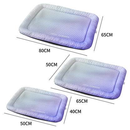 Pet Cooling Pad For Dogs Cats, Ice Silk Mat, Cool Bed Blanket, 3 Sizes Colors