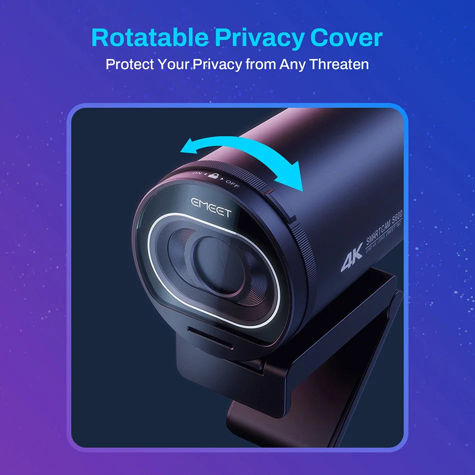 Webcam 4K HD USB Web Camera 1080P 60FPS Fast Autofocus Streaming Camera EMEET S600 With Mics for Video Calling/Zoom/Skype/Teams