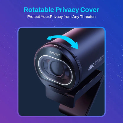 Webcam 4K HD USB Web Camera 1080P 60FPS Fast Autofocus Streaming Camera EMEET S600 With Mics for Video Calling/Zoom/Skype/Teams