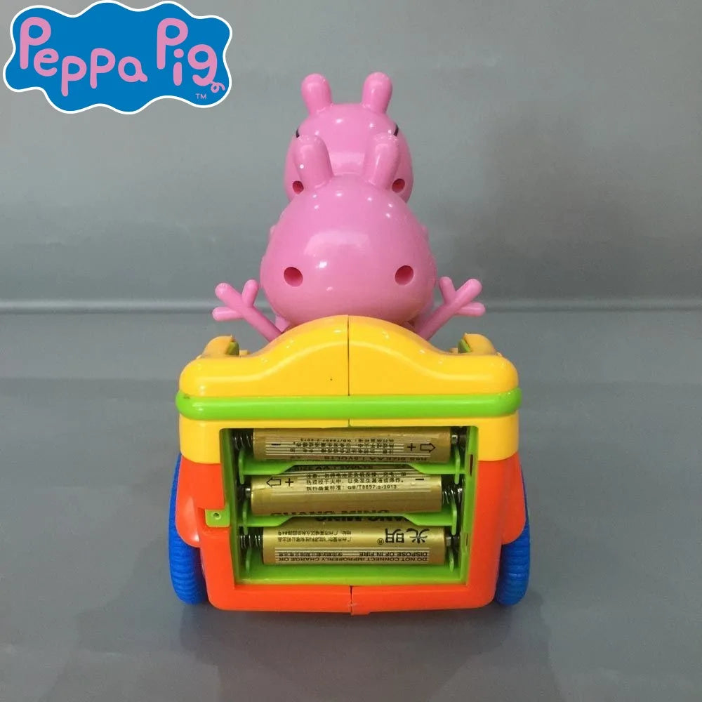 Kawaii Peppa Pig Toy Pig Daddy Electric Three-wheeled Cute  Light Cartoon Animal Tricycle Toy Music Lights Baby Kids Toy