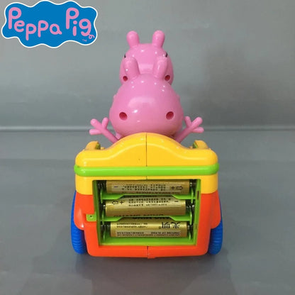 Kawaii Peppa Pig Toy Pig Daddy Electric Three-wheeled Cute  Light Cartoon Animal Tricycle Toy Music Lights Baby Kids Toy