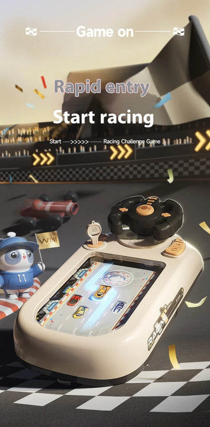 2024 Racing Adventure Children'S Steering Wheel Electric Desktop Game Console Evasion Simulation Driving Toy