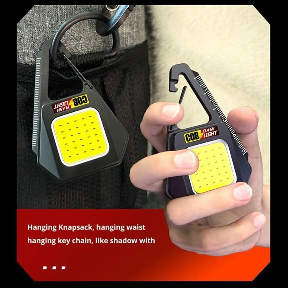 1-4pcs Mini COB Led Light USB Rechargeable Keychain Key Ring Camp 800Lum