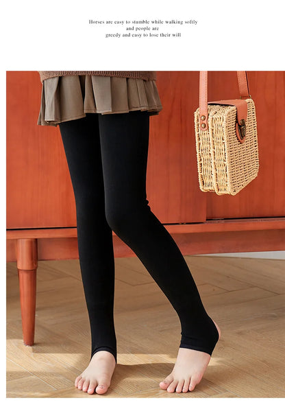 Winter Girls Tights Thicken Warm Pantyhose for Kids Skin/black Children Stocking Teenager Pantys Baby Ballet Underpants
