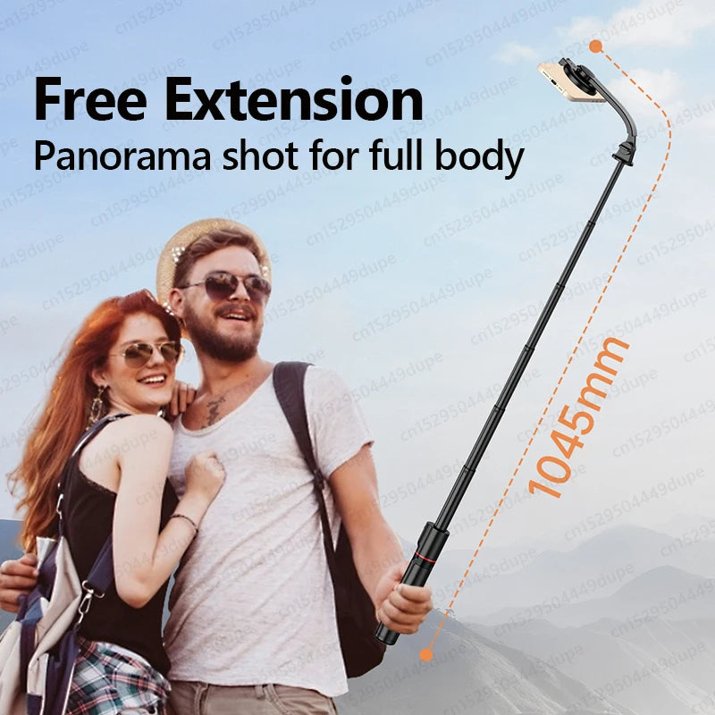 Magnetic Selfie Stick Tripod with Bluetooth Remote Magsafe Cellphone Stand for iPhone 14 13 12 Pro Max Vertical Shooting