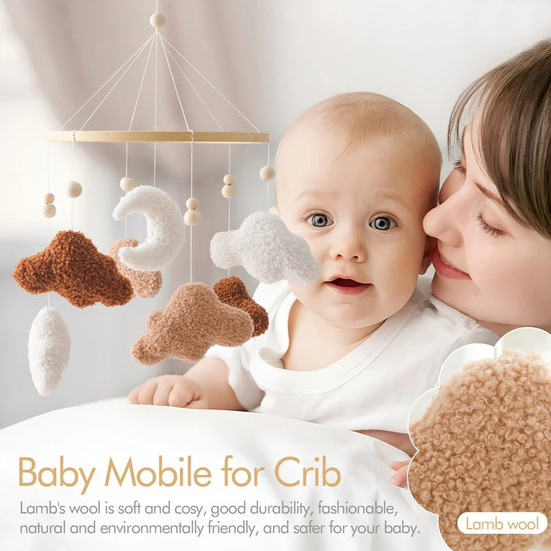 Baby Crib Mobile Bed Bell Toys Musical Rattle Educational Toys Bed Bell Newborn Mobile Bed Bell Bracket Baby Hanging Toys Holder