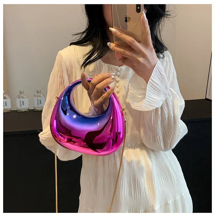 Luxury Designer Evening Clutch Clear Acrylic Women Handbags Fashion Shoulder Bag Half Moon Wedding Purses Party Tote Ladies
