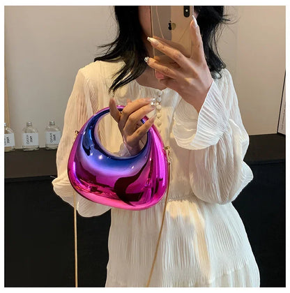 Luxury Designer Evening Clutch Clear Acrylic Women Handbags Fashion Shoulder Bag Half Moon Wedding Purses Party Tote Ladies