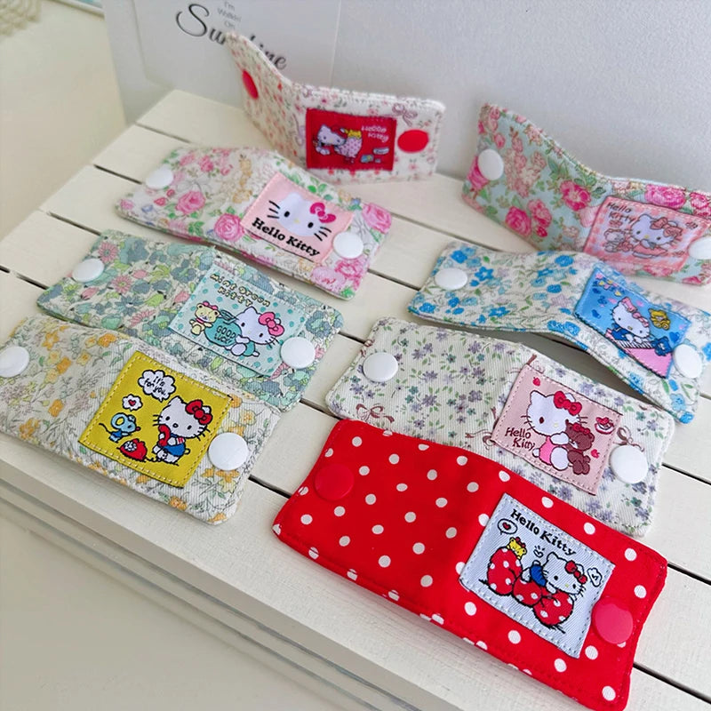 Hello Kitty Data Cable Organizer Fabric Sanrio KT Cat Charger Cord Storage Holder Data Line Bobbin Winder