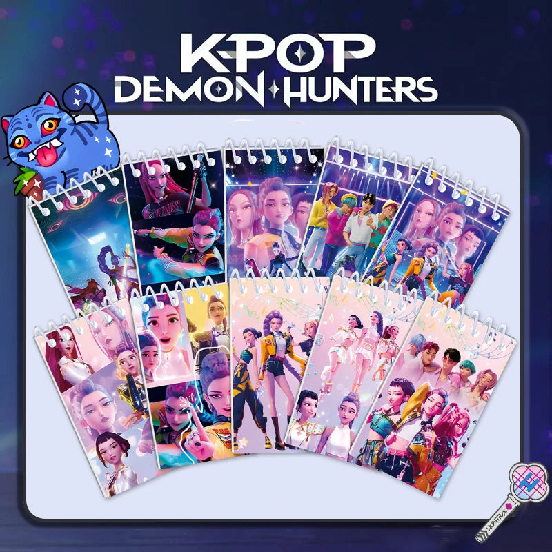 Kpop Demon Coil Notebook Anime Huntrix Book Notebook Decorative Party Gift for Guest Birthday Party Supplies Kpop Warrior