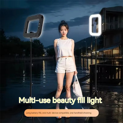 VBNBV New Handheld Ring LED Rechargeable Fill light Portable Mobile Phone Live Broadcast Photography Desktop Selfie Light ﻿