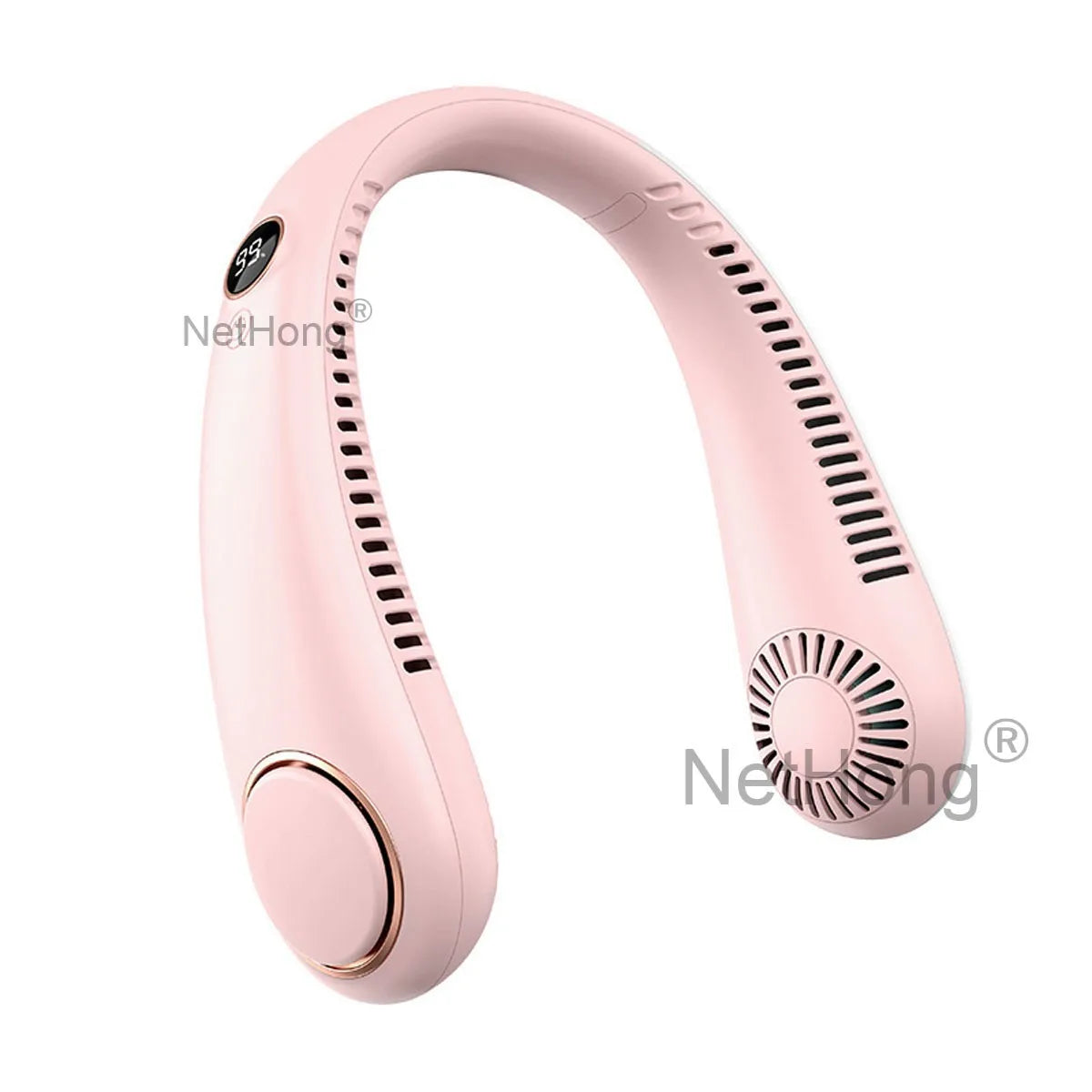 Digital Display Portable Neck Fan USB Rechargeable Wearable Travel Fans`