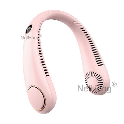 Digital Display Portable Neck Fan USB Rechargeable Wearable Travel Fans`