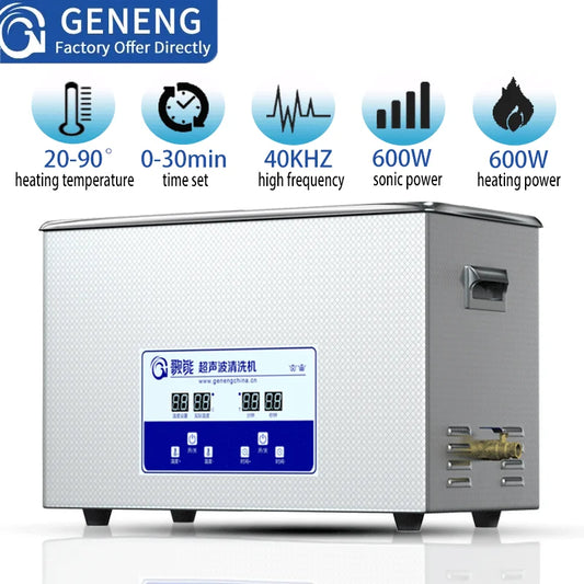 GENENG Ultrasonic Cleaner Ultrasound  Bath Dental Ultra Sonic Cleaning Machine 1.3L/2L/3.2L/6.5L/10L/15L/22L/30L