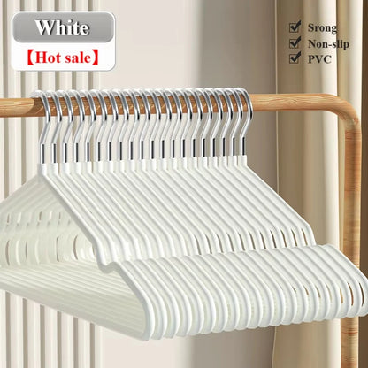 10pcs- Metal Traceless No-slip Clothes Hangers, Durable Strong Clothes Racks, Household Space Saver For Organization Of Bedroom,