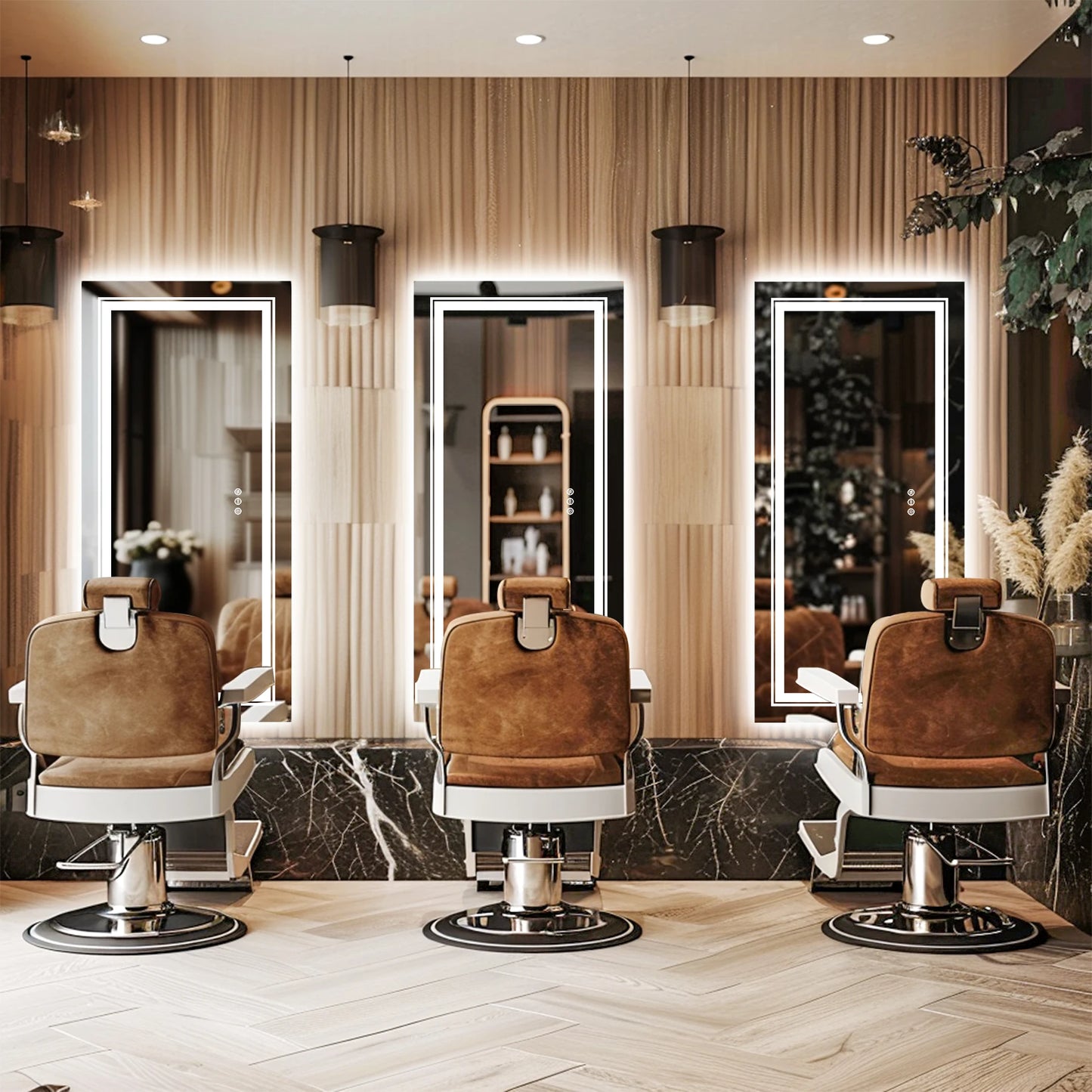 Large Wall-Mounted LED Illuminated Bathroom Mirror Touch Antifog Vanity Mirror Dimmable Commercial-Grade 42"