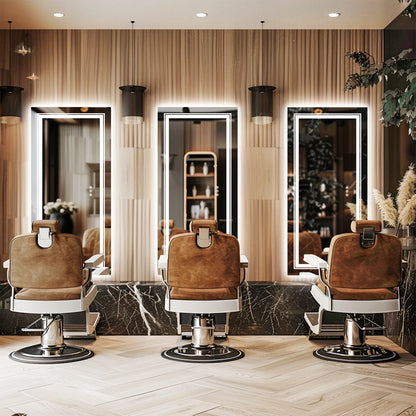 Large Wall-Mounted LED Illuminated Bathroom Mirror Touch Antifog Vanity Mirror Dimmable Commercial-Grade 42"