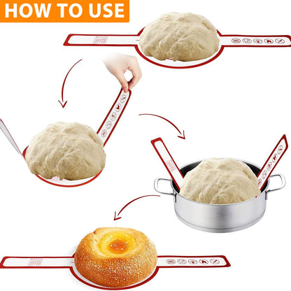 Silicone Bread Sling for Dutch Oven, Reusable Baking Mat with Long Handles, Non-Stick Sheet Liners for Transferable Dough Pastry