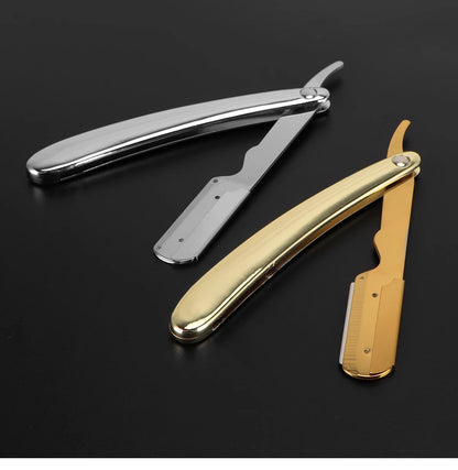 Professional Barber Razor Folding Shaving Knife Manual Beard Beard Cut Razors Holder For (No Shaving Blade) Salon Removal Tools