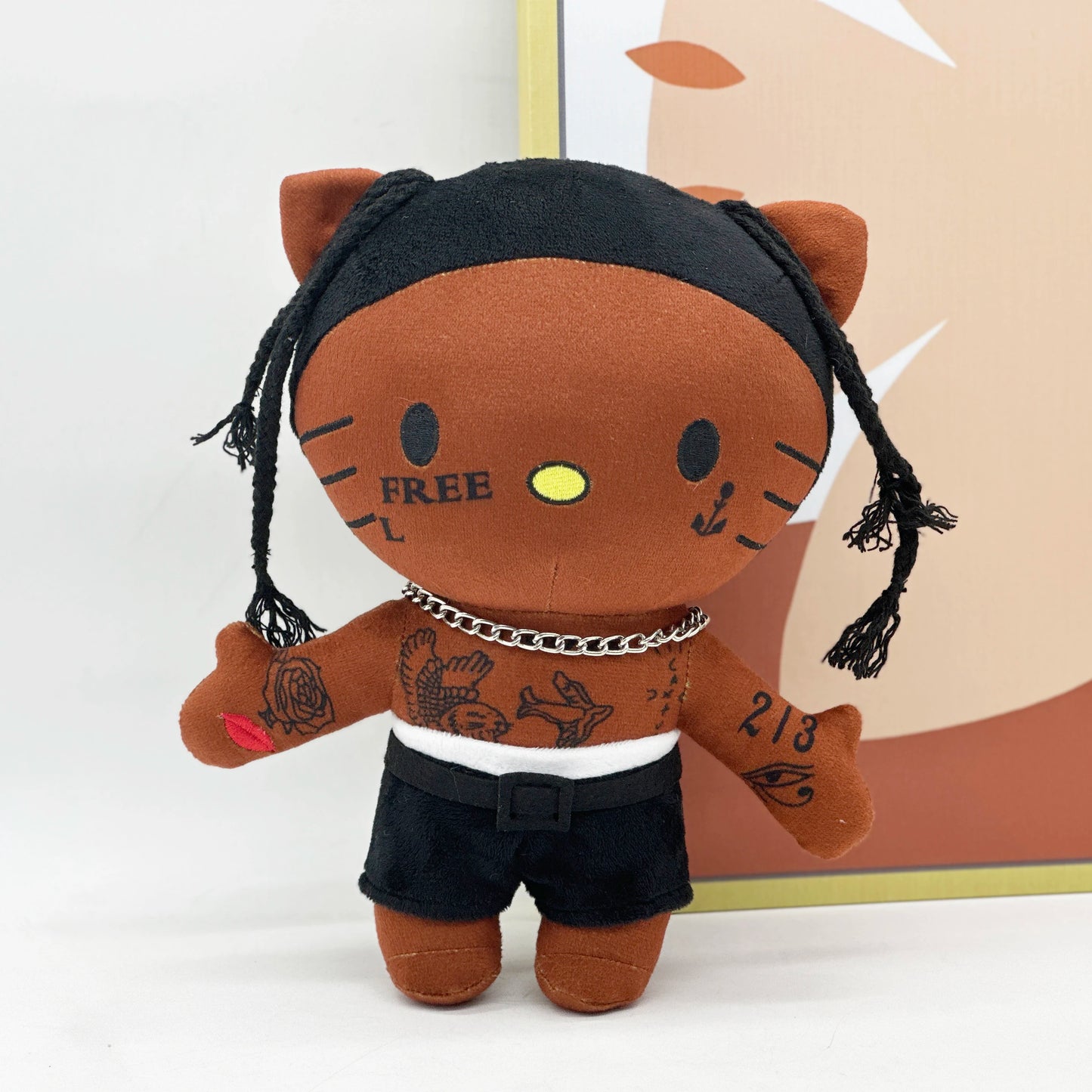 New Hello Kitty Ken Carson Rapper Trippie Taylors Plush Toy Doll with Clothes Stuffed Soft Plush Toys Fans Collect Gifts