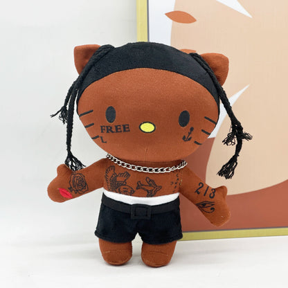 New Hello Kitty Ken Carson Rapper Trippie Taylors Plush Toy Doll with Clothes Stuffed Soft Plush Toys Fans Collect Gifts