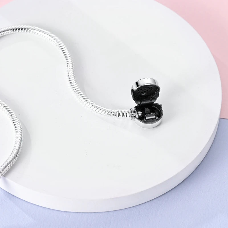 925 Sterling Silver Charm Bracelet - Leaf, Clover, Butterfly & Heart Design | 17-20cm Adjustable