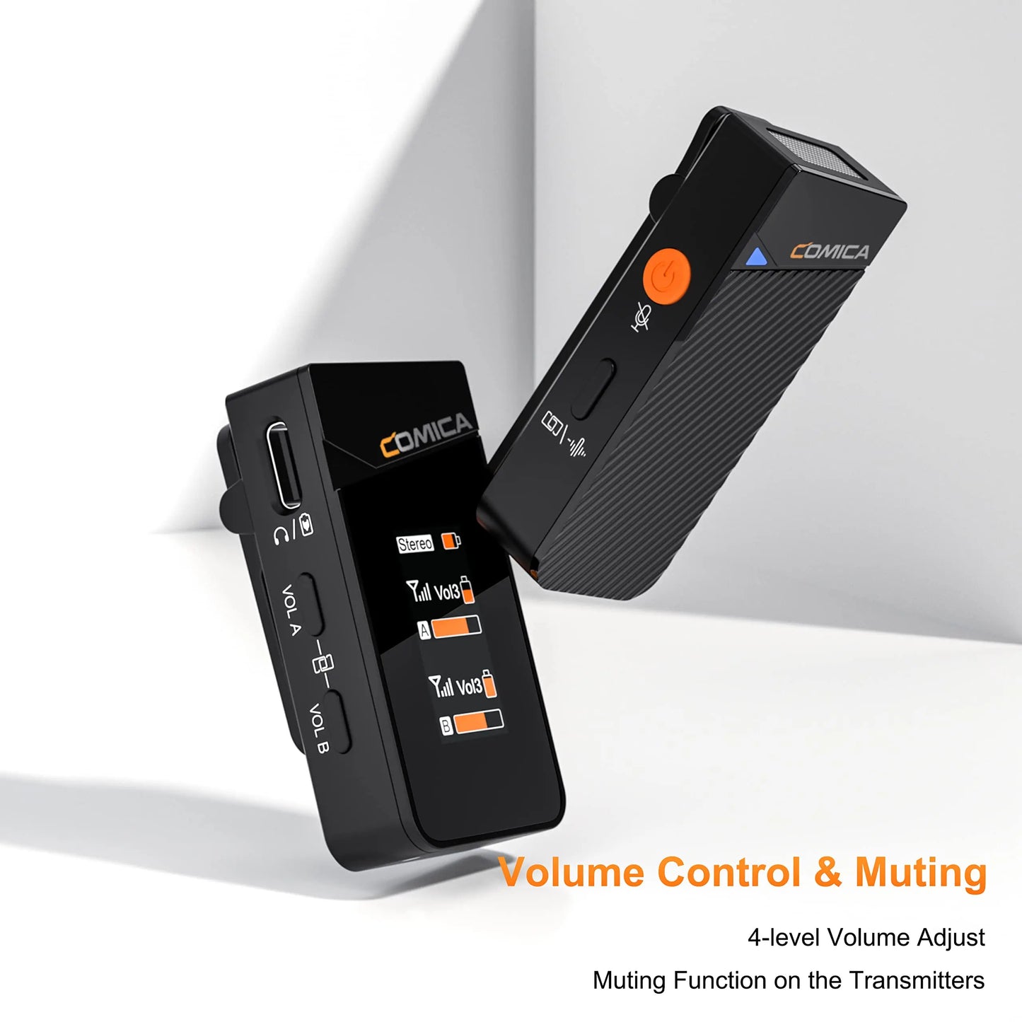 Comica Vimo C 2.4G Mini Wireless Lapel Microphone with Charging Case, for Smartphone Camera Podcast Interview YouTube Facebook
