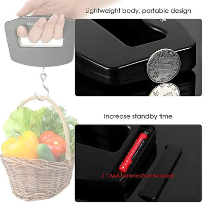 50kg Digital Luggage Scale Portable Suitcase Scale Handheld Electronic Scales Backlight Digital Display Travel Accessories