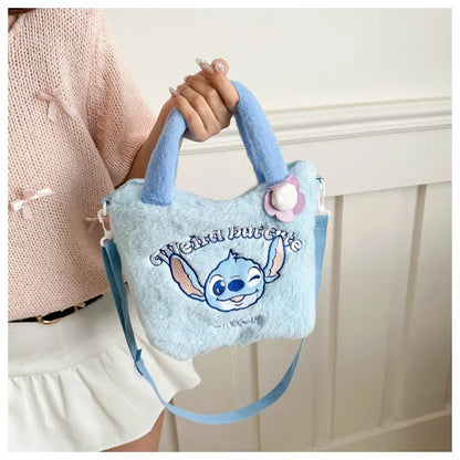 Stitch Women's Plush Shoulder Bags Large Capacity Ctue Crossbody Bag For Pretty Girl Makeup Bag