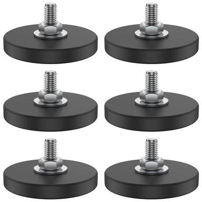 6 to 12Pcs Magnet Base 1.7 Inch Round Neodymium Mounting Magnet M6 Thread Stud Magnets Anti-Scratch Strong Magnet Bracket Holder