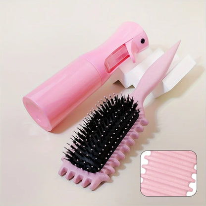 1/2pcs Hair Beauty Set Detangling Candy Brush with Continuous Spray Bottle Soft Curly Hair Care Brush Kit Salon Styling Tools