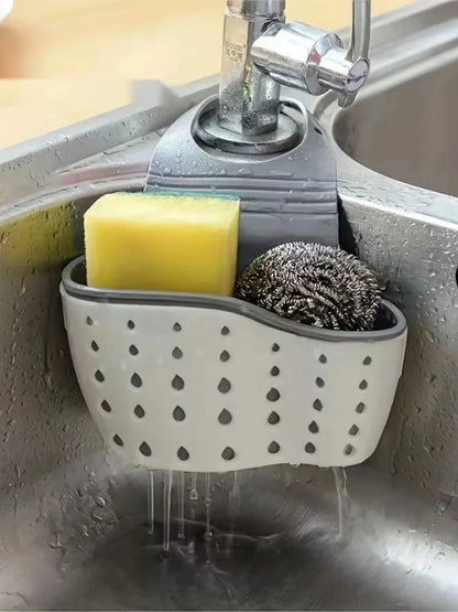 Kitchen Sink Storage Hanging Basket Plastic Dishwashing Sponge Hanging Bag Pool Drain Rack Storage Rack Faucet Drain Basket