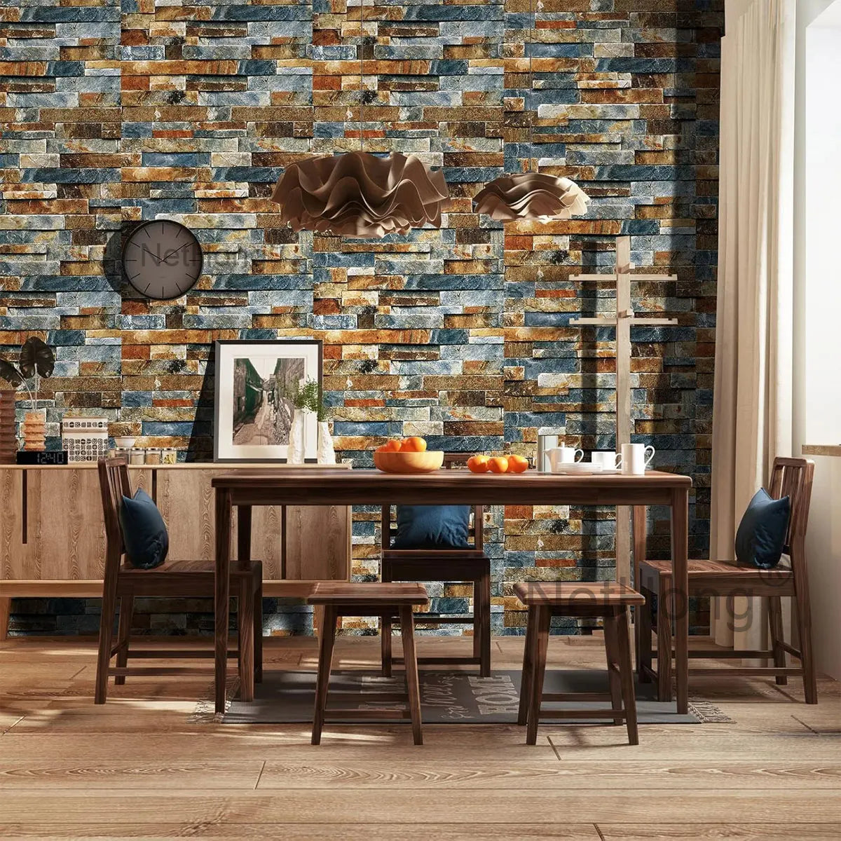 6M 3D Rust masonry pattern Effect Wallpaper Vinyl Self Adhesive Wall Stickers