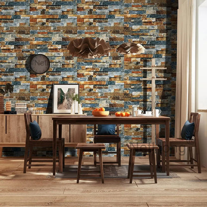 6M 3D Rust masonry pattern Effect Wallpaper Vinyl Self Adhesive Wall Stickers