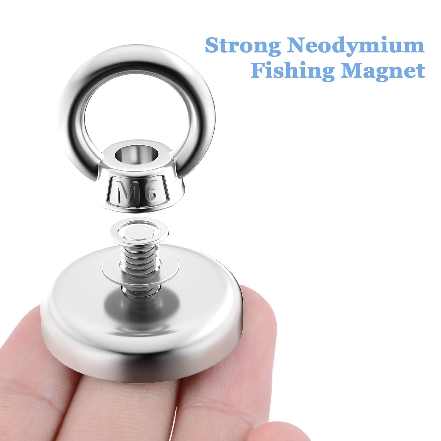 Super Strong Neodymium Fishing Magnets Heavy Duty imanes Magnet with Countersunk Hole Eyebolt for Salvage Magnetic Fishing