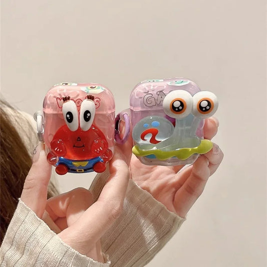 Cute Cartoon Earphone Case for Apple AirPods 4 Case Fresh Candy Color Case for Airpods 1 2 3 Pro Pro2 Protective Cover with Hook