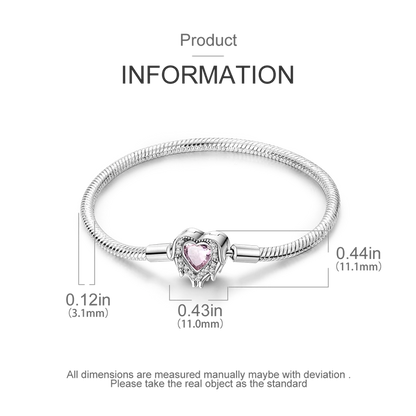 925 Sterling Silver Charm Bracelet - Leaf, Clover, Butterfly & Heart Design | 17-20cm Adjustable