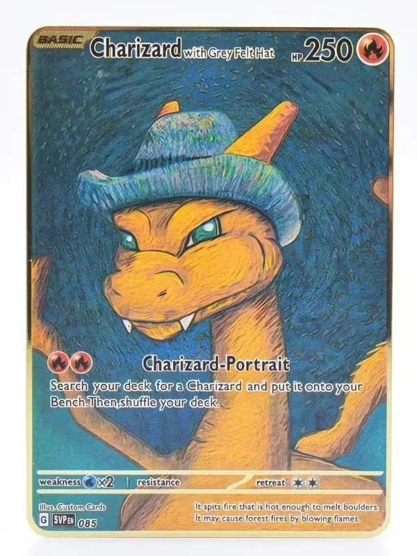Pokémon 32er-Karten Goldmetall-Pokémon-Karten Englisch Harte Eisenkarten Mewtu Pikachu Gx Glurak Vmax Paket Spielkollektion