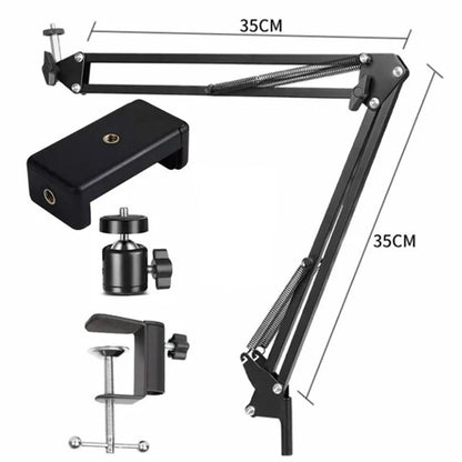 Roreta Flexible Arm Tripod For Phone Stand Table Folded Anchor Online Desktop Laptop Video Live Overhead Shot Photography