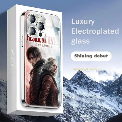 Resident Evil Requiem Phone Case For iphone 17 16 15 14 13 12 Pro Plus Max New Electroplated glass Case