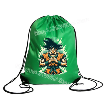 Dragon Ball Drawstring Bag Boys Goku Anime Figure String Pocket Swimming Pool Clothes Shoes Storage Waterproof Backpack Gifts