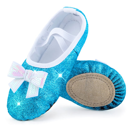 Ballet Shoes Split-Sole Glitter Flats Dance Shoes for Girls Toddler/Kid