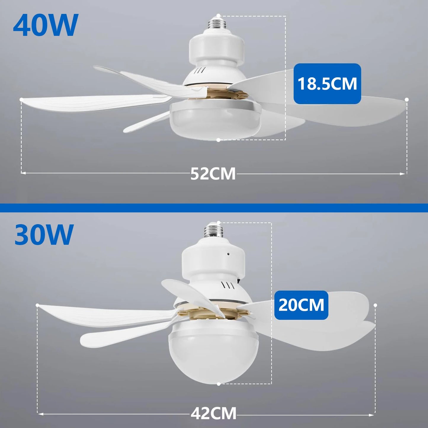 IRALAN Modern ceiling led light fan 52CM 42CM silent with remote control ceiling fan lamp for room office study kitchen