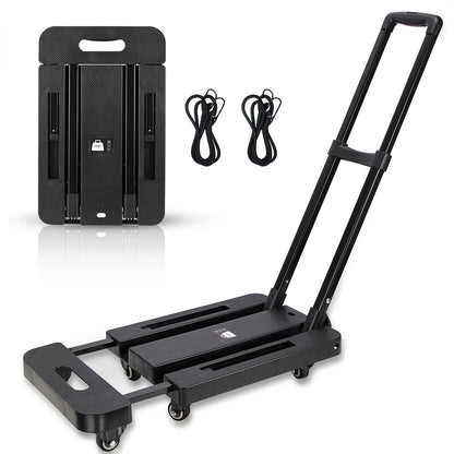 Folding Hand Truck 6 Wheel 200KG Capacity Heavy Duty Trolley Portable Telescopic Handle Cart Luggage Travel Moving Shopping Cart