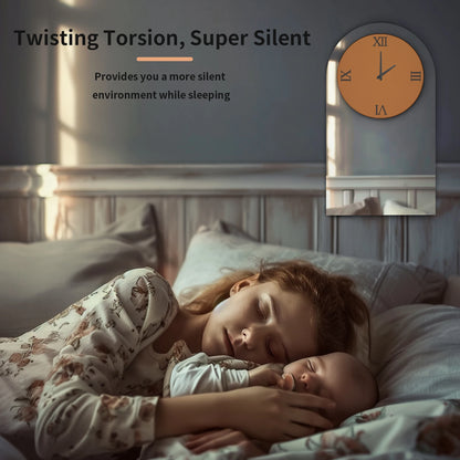 Modern Arched Mirrored Wall Clock Silver Glass Roman Numerals Decorative Clock for Living Room Bedroom