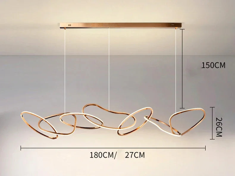 Modern Simplicity Circle LED Pendant Lights for Dining Living Home Decor Hanging Ring Chandelier Lamp Fixture