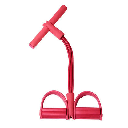 Fitness Resistance Bands-4 Tube Pedal Ankle Puller - Sit Up Leg Stretch Rope Exercise Bands , Stretching Workout Fitness Bands